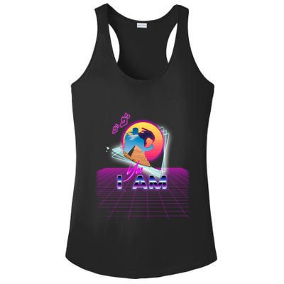Funny Aesthetic Retro Vaporwave Synthwave Avdol Yes I Am Meme Quote Ladies PosiCharge Competitor Racerback Tank