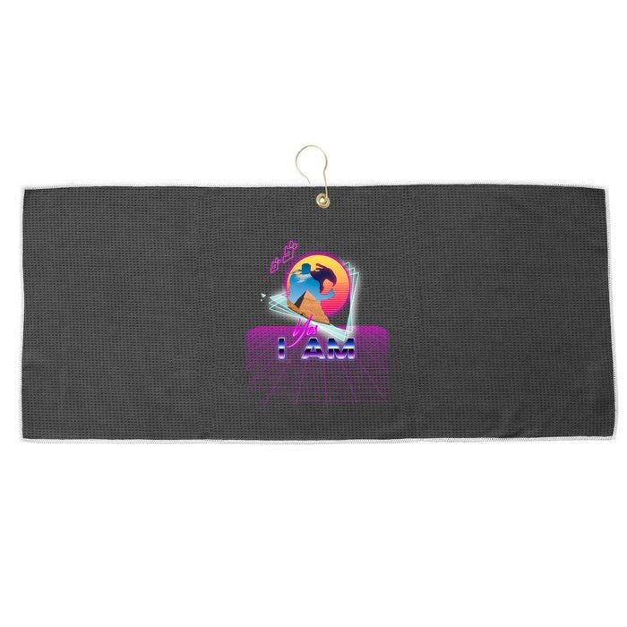 Funny Aesthetic Retro Vaporwave Synthwave Avdol Yes I Am Meme Quote Large Microfiber Waffle Golf Towel