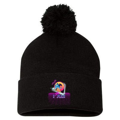 Funny Aesthetic Retro Vaporwave Synthwave Avdol Yes I Am Meme Quote Pom Pom 12in Knit Beanie