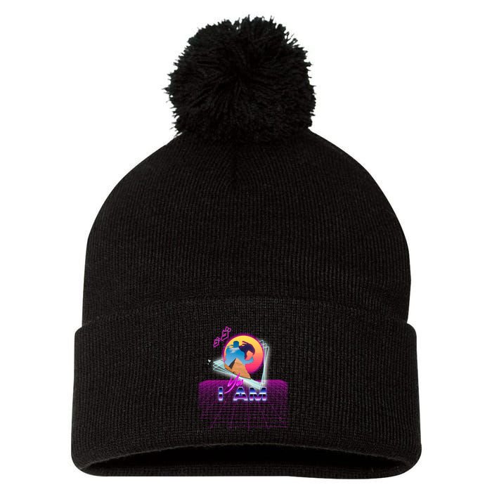 Funny Aesthetic Retro Vaporwave Synthwave Avdol Yes I Am Meme Quote Pom Pom 12in Knit Beanie
