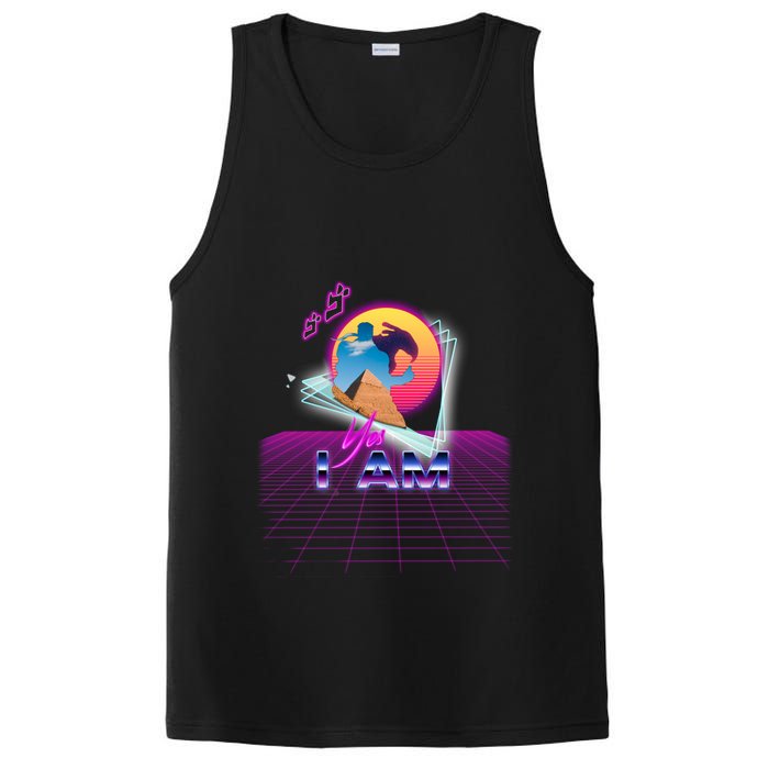 Funny Aesthetic Retro Vaporwave Synthwave Avdol Yes I Am Meme Quote PosiCharge Competitor Tank