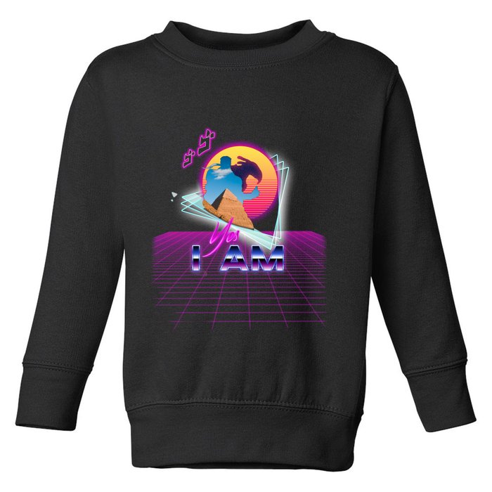 Funny Aesthetic Retro Vaporwave Synthwave Avdol Yes I Am Meme Quote Toddler Sweatshirt