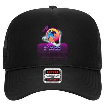 Funny Aesthetic Retro Vaporwave Synthwave Avdol Yes I Am Meme Quote Trucker Hat