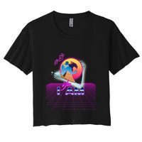 Funny Aesthetic Retro Vaporwave Synthwave Avdol Yes I Am Meme Quote Crop Top