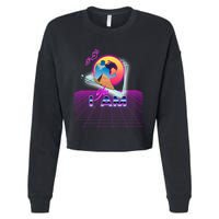 Funny Aesthetic Retro Vaporwave Synthwave Avdol Yes I Am Meme Quote Cropped Pullover Crew
