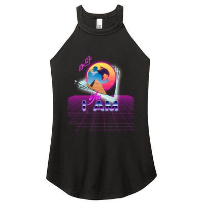 Funny Aesthetic Retro Vaporwave Synthwave Avdol Yes I Am Meme Quote Women's Perfect Tri Rocker Tank