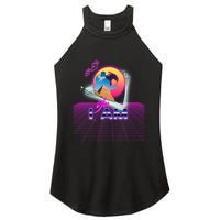 Funny Aesthetic Retro Vaporwave Synthwave Avdol Yes I Am Meme Quote Women's Perfect Tri Rocker Tank
