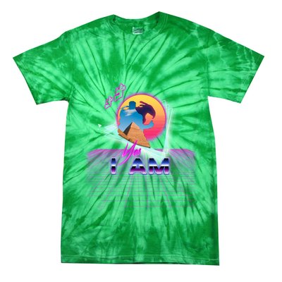 Funny Aesthetic Retro Vaporwave Synthwave Avdol Yes I Am Meme Quote Tie-Dye T-Shirt