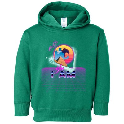 Funny Aesthetic Retro Vaporwave Synthwave Avdol Yes I Am Meme Quote Toddler Hoodie
