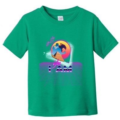 Funny Aesthetic Retro Vaporwave Synthwave Avdol Yes I Am Meme Quote Toddler T-Shirt