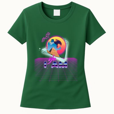 Funny Aesthetic Retro Vaporwave Synthwave Avdol Yes I Am Meme Quote Womens T-Shirt
