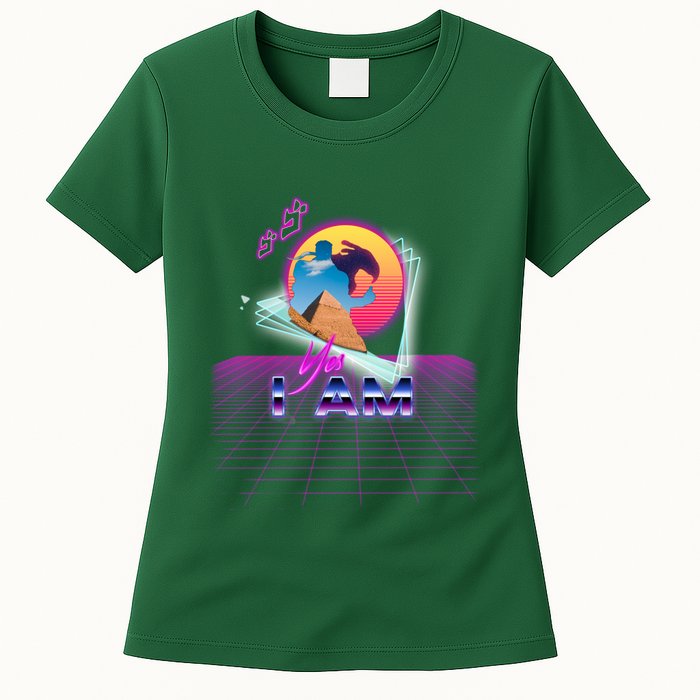 Funny Aesthetic Retro Vaporwave Synthwave Avdol Yes I Am Meme Quote Womens T-Shirt