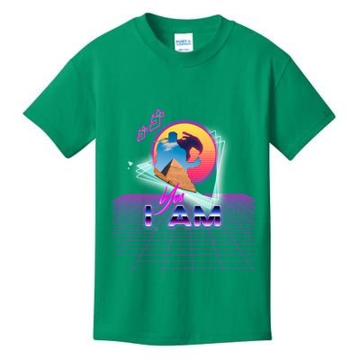 Funny Aesthetic Retro Vaporwave Synthwave Avdol Yes I Am Meme Quote Kids T-Shirt