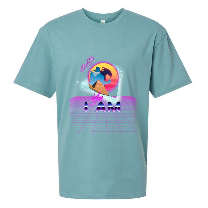 Funny Aesthetic Retro Vaporwave Synthwave Avdol Yes I Am Meme Quote Sueded Cloud Jersey T-Shirt