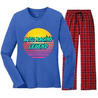 Funny Auto Racing Gift Women's Long Sleeve Flannel Pajama Set 