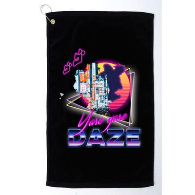 Funny Aesthetic Retro Vaporwave Synthwave Yare Yare Daze Meme Quote Classic Shir Platinum Collection Golf Towel