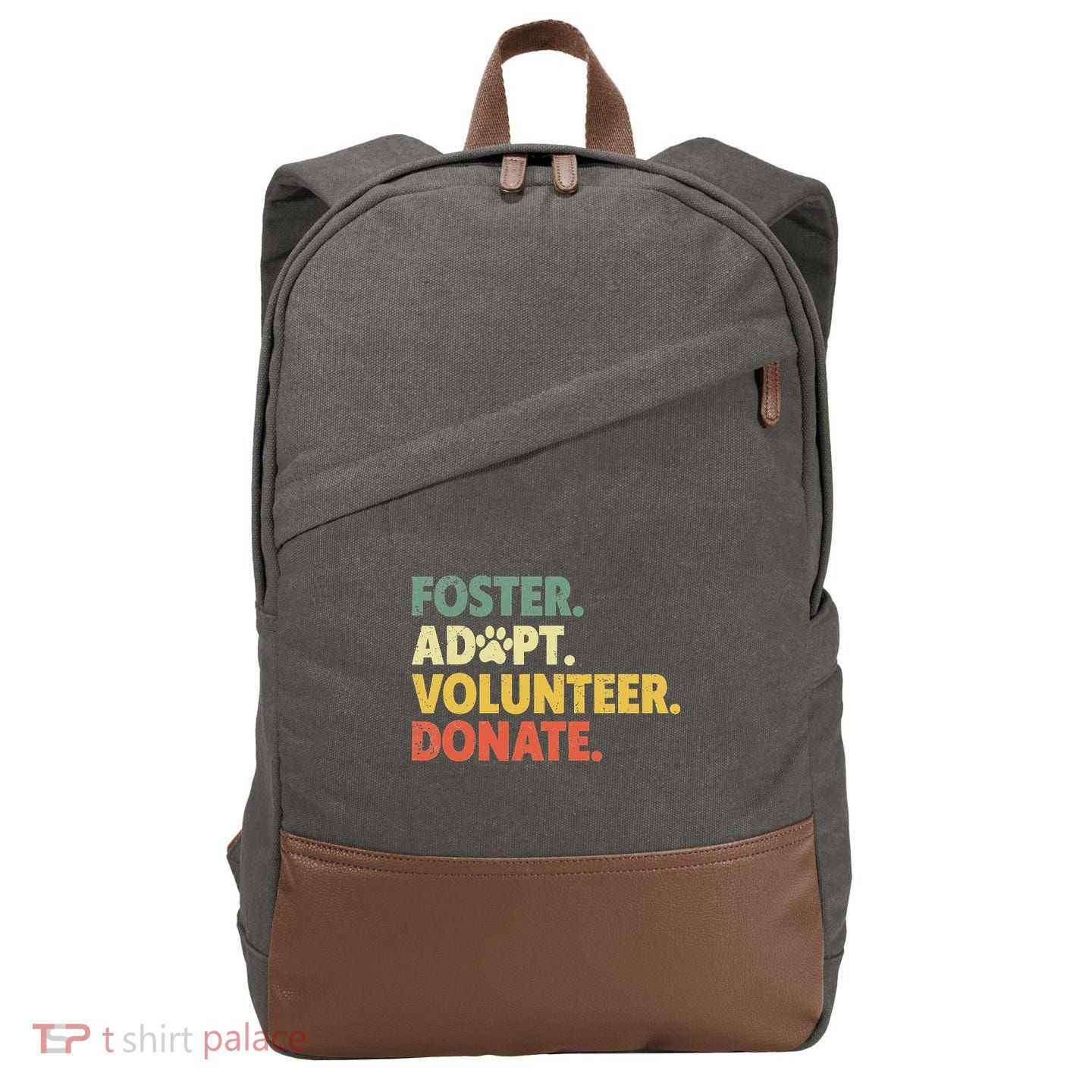 Foster Adopt Rescue Dog Lover Pet Adoption Foster To Adopt Cotton Canvas Backpack