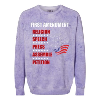 First Amendment Rights Audit United States Constitution Flag Colorblast Crewneck Sweatshirt