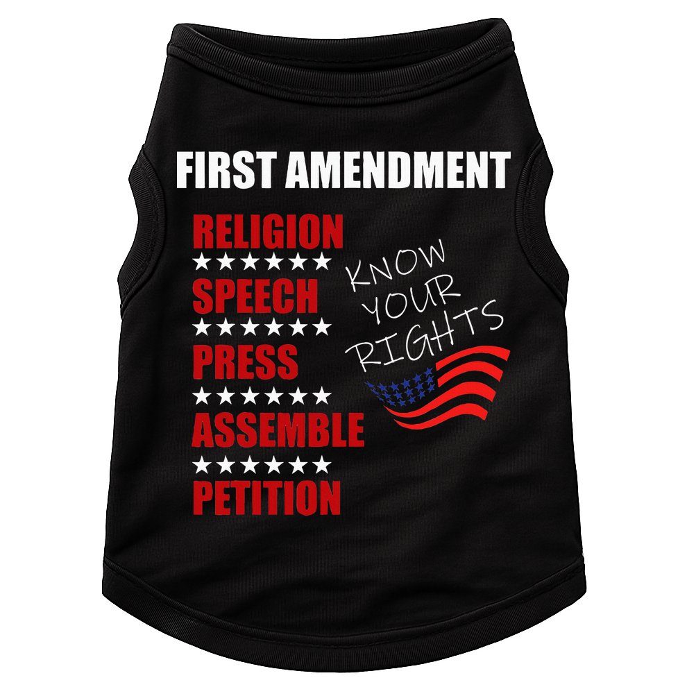 First Amendment Rights Audit United States Constitution Flag Doggie Tank