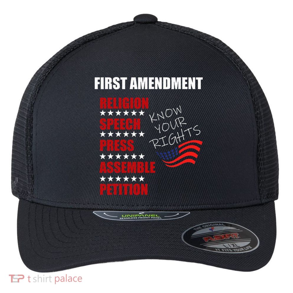 First Amendment Rights Audit United States Constitution Flag Flexfit Unipanel Trucker Cap