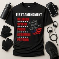 First Amendment Rights Audit United States Constitution Flag Cooling Performance Crew T-Shirt
