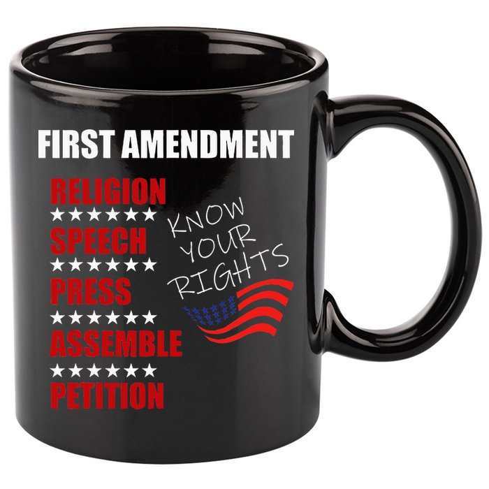 First Amendment Rights Audit United States Constitution Flag 11oz C Handle Ceramic Mug