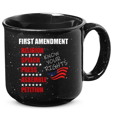First Amendment Rights Audit United States Constitution Flag 15oz Campfire Ceramic Mug