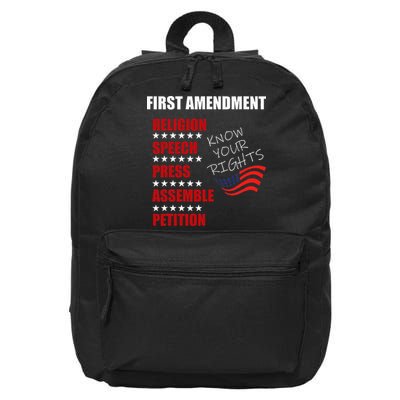 First Amendment Rights Audit United States Constitution Flag 16 in Basic Backpack