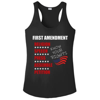 First Amendment Rights Audit United States Constitution Flag Ladies PosiCharge Competitor Racerback Tank