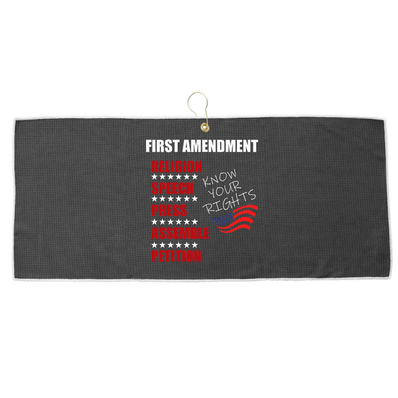 First Amendment Rights Audit United States Constitution Flag Large Microfiber Waffle Golf Towel