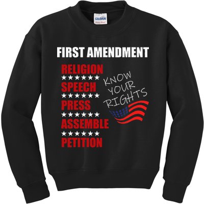 First Amendment Rights Audit United States Constitution Flag Kids Sweatshirt