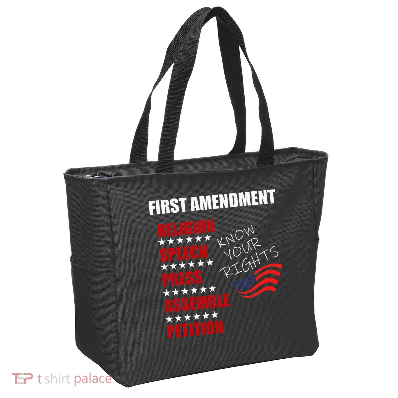 First Amendment Rights Audit United States Constitution Flag Zip Tote Bag