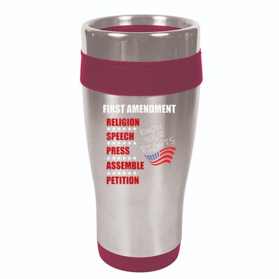 First Amendment Rights Audit United States Constitution Flag 16oz Travel Tumbler