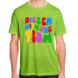 Funny Autistic Rizz RizzEm With The Tism Meme Autism Groovy Gift Adult ChromaSoft Performance T-Shirt