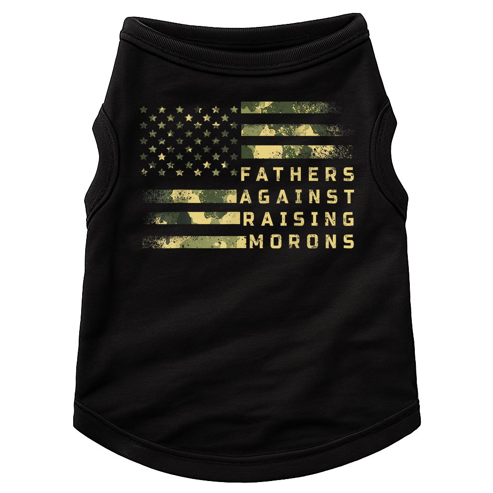 Fathers Against Raising Morons Funny Dad Joke Father's Day Doggie Tank