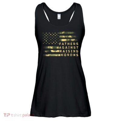 Fathers Against Raising Morons Funny Dad Joke Father's Day Ladies Essential Flowy Tank
