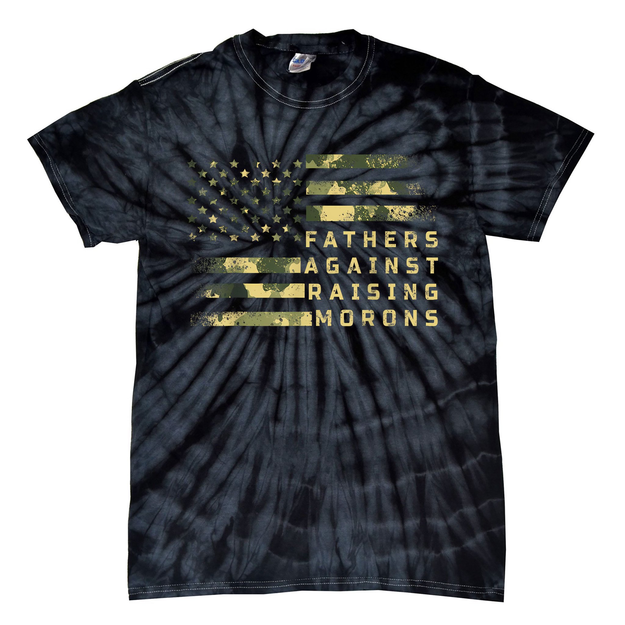 Fathers Against Raising Morons Funny Dad Joke Father's Day Tie-Dye T-Shirt