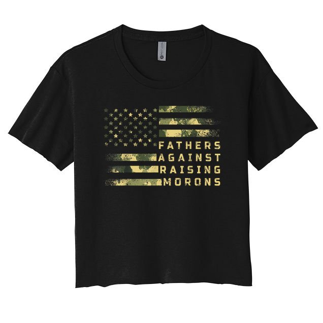 Fathers Against Raising Morons Funny Dad Joke Father's Day Crop Top