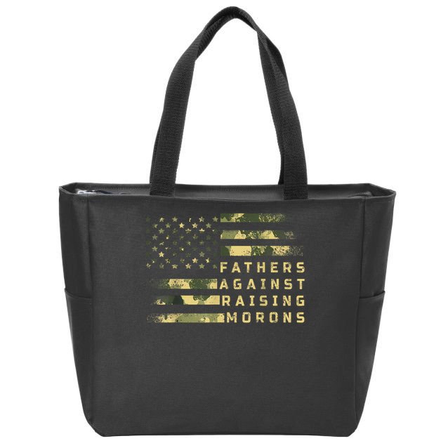 Fathers Against Raising Morons Funny Dad Joke Father's Day Zip Tote Bag