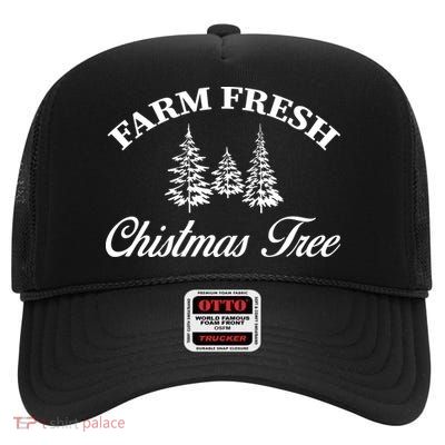Farm Fresh Christmas Tree High Crown Mesh Back Trucker Hat