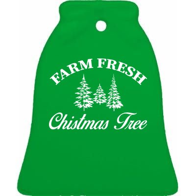 Farm Fresh Christmas Tree Ceramic Bell Ornament