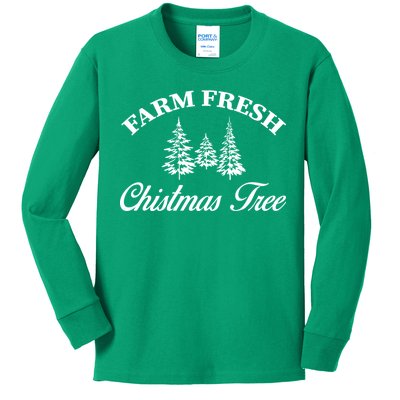 Farm Fresh Christmas Tree Kids Long Sleeve Shirt