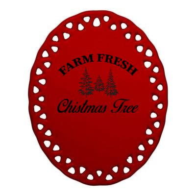 Farm Fresh Christmas Tree Ceramic Oval Ornament