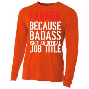 Farmer Because Badass Isn't An Official Job Title Cooling Performance Long Sleeve Crew