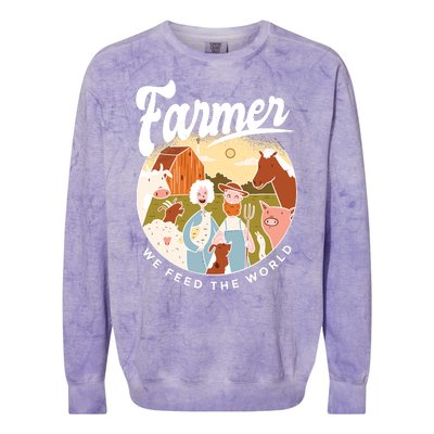 Farmer We Feed The World Colorblast Crewneck Sweatshirt