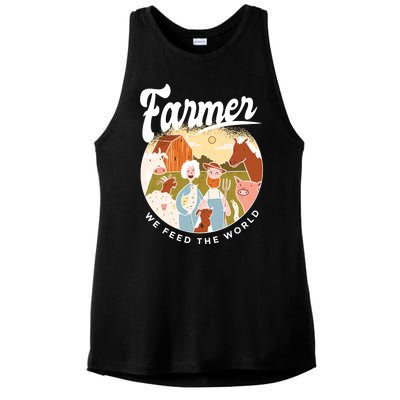 Farmer We Feed The World Ladies PosiCharge Tri-Blend Wicking Tank