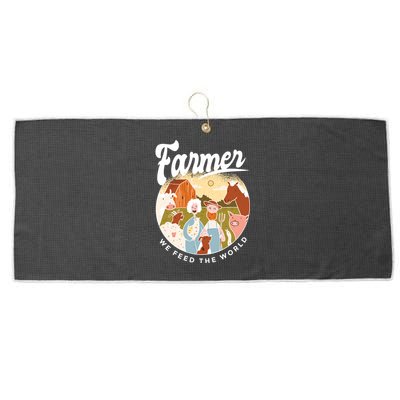 Farmer We Feed The World Large Microfiber Waffle Golf Towel