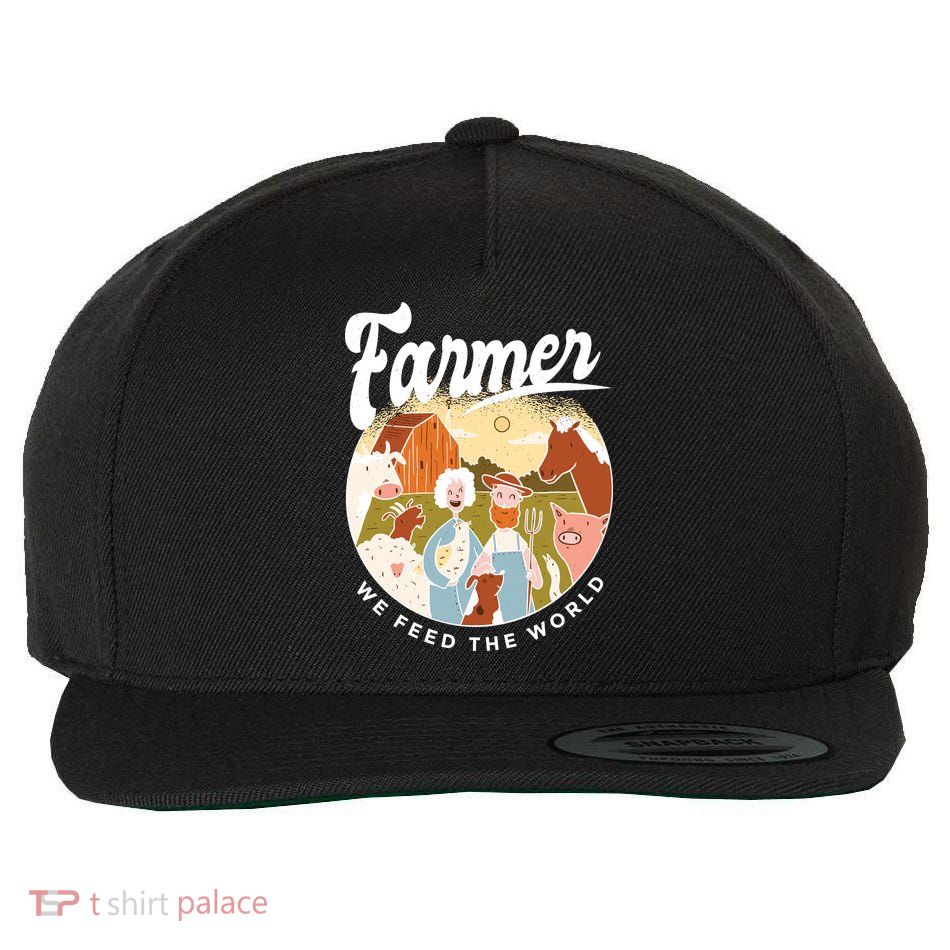 Farmer We Feed The World Wool Snapback Cap