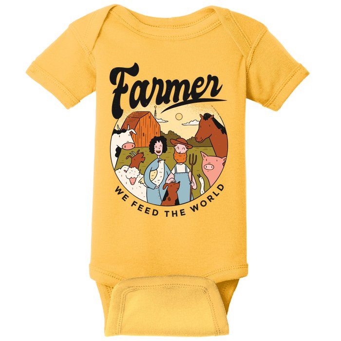 Farmer We Feed The World Baby Bodysuit