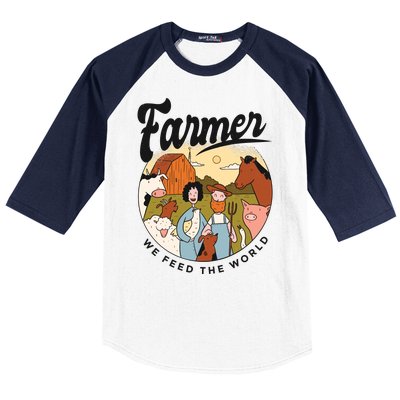 Farmer We Feed The World Baseball Sleeve Shirt